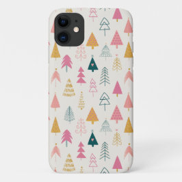 Schattigee kerstbomen Blush Pink Pattern Case-Mate iPhone Case