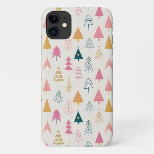 Schattigee kerstbomen Blush Pink Pattern Case-Mate iPhone Case (Achterkant)