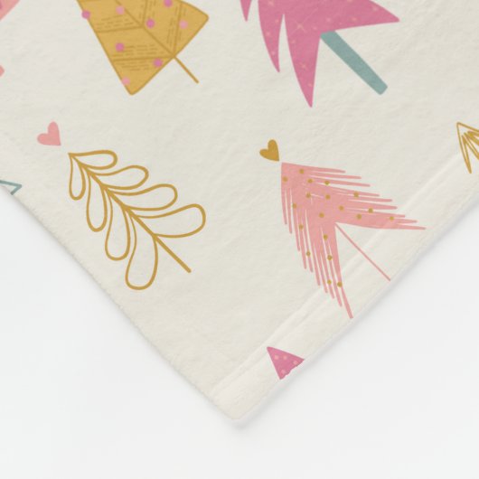 Schattigee kerstbomen Blush Pink Pattern Fleece Deken (Hoek)