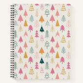 Schattigee kerstbomen Blush Pink Pattern Notitieboek (Voorkant)