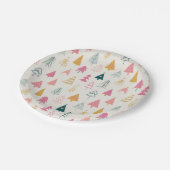 Schattigee kerstbomen Blush Pink Pattern Papieren Bordje (Gekanteld)
