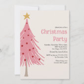 Schattigee kerstbomen Blush Pink Pattern Party Kaart (Voorkant)