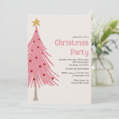 Schattigee kerstbomen Blush Pink Pattern Party Kaart (Staand voorkant)