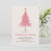 Schattigee kerstbomen Blush Pink Pattern Party Kaart (Staand voorkant)