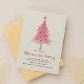 Schattigee kerstbomen Blush Pink Pattern Party Kaart