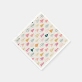 Schattigee kerstbomen Blush Pink Pattern Servet (Hoek)