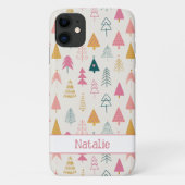 Schattigee Kerstbomen Blush Roze Patroonnaam Case-Mate iPhone Case (Achterkant)