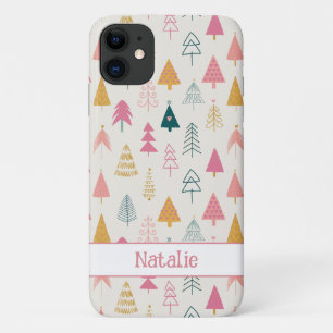Schattigee Kerstbomen Blush Roze Patroonnaam Case-Mate iPhone Case