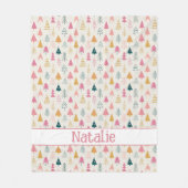 Schattigee Kerstbomen Blush Roze Patroonnaam Fleece Deken (Voorkant)