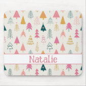 Schattigee Kerstbomen Blush Roze Patroonnaam Muismat (Voorkant)