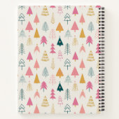 Schattigee Kerstbomen Blush Roze Patroonnaam Notitieboek (Achterkant)