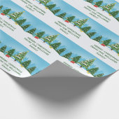 Schattigee kerstbomen cadeaupapier (Hoek)