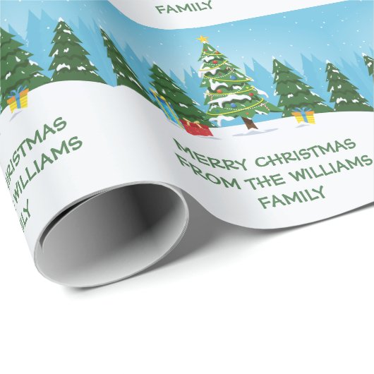 Schattigee kerstbomen  cadeaupapier (Rol Hoek)