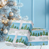 Schattigee kerstbomen  cadeaupapier