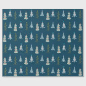 Schattigee kerstbomen doodle cadeaupapier (Vlak)