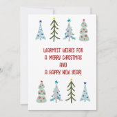 Schattigee kerstbomen doodle feestdagenkaart (Voorkant)