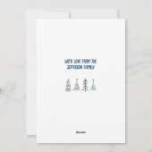 Schattigee kerstbomen doodle feestdagenkaart (Achterkant)