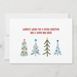 Schattigee kerstbomen doodle feestdagenkaart