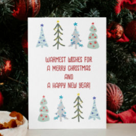 Schattigee kerstbomen doodle feestdagenkaart