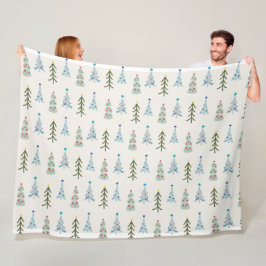 Schattigee kerstbomen doodle fleece deken