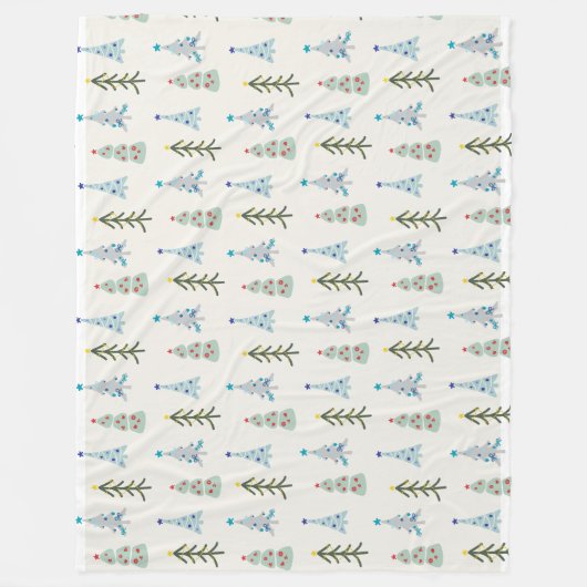 Schattigee kerstbomen doodle fleece deken (Voorkant)