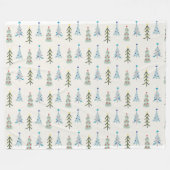 Schattigee kerstbomen doodle fleece deken (Voorkant (Horizontaal))