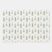 Schattigee kerstbomen doodle inpakpapier vel (Voorkant)