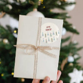 Schattigee kerstbomen doodle ronde sticker