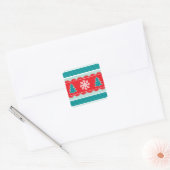 Schattigee kerstbomen en sneeuwvlokken Patroon Vierkante Sticker (Envelop)
