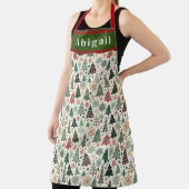 Schattigee kerstbomen en sneeuwvlokken schort (Insitu)