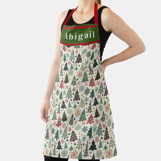 Schattigee kerstbomen en sneeuwvlokken schort (Insitu)