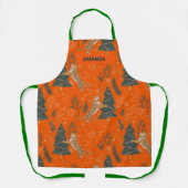 Schattigee kerstbomen en tijgerpatroon schort (Voorkant)