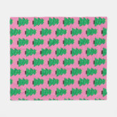 Schattigee kerstbomen op roze fleece deken (Voorkant (Horizontaal))