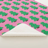 Schattigee kerstbomen op roze sherpa deken (3/4)