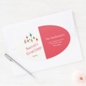 Schattigee kerstbomen Retro Retro Retro Adres Labe Ovale Sticker (Envelop)