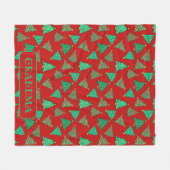 Schattigee kerstbomen rood en groen oma fleece deken (Voorkant (Horizontaal))