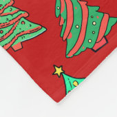 Schattigee kerstbomen rood en groen oma fleece deken (Hoek)