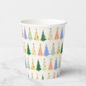 Schattigee kerstbomen rood groen boho papieren bekers (Rechts)