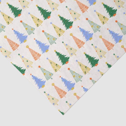 Schattigee kerstbomen rood groen boho tissuepapier (Detail)