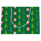 Schattigee kerstbomen & Sinterklaaspatroongroen Groot Cadeauzakje (Voorkant)