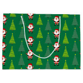 Schattigee kerstbomen & Sinterklaaspatroongroen Groot Cadeauzakje (Achterkant)