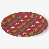 Schattigee kerstbomen & Sinterklaaspatroonrood Papieren Bordje (Gekanteld)