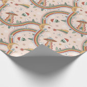 Schattigee kerstboom Alien Rainbow vakantiepatroon Cadeaupapier (Hoek)