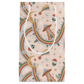 Schattigee kerstboom Alien Rainbow vakantiepatroon Klein Cadeauzakje (Voorkant)