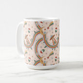 Schattigee kerstboom Alien Rainbow vakantiepatroon Koffiemok (Voorkant links)