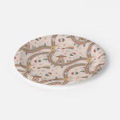 Schattigee kerstboom Alien Rainbow vakantiepatroon Papieren Bordje (Gekanteld)