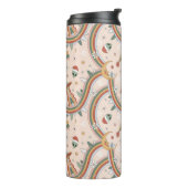 Schattigee kerstboom Alien Rainbow vakantiepatroon Thermosbeker (Gedraaid links)