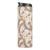 Schattigee kerstboom Alien Rainbow vakantiepatroon Thermosbeker (Geroteerd rechts)