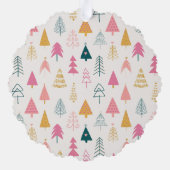 Schattigee kerstboom blush roze feest ornament kaart (Achterkant)