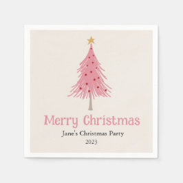 Schattigee kerstboom blush roze feest servet